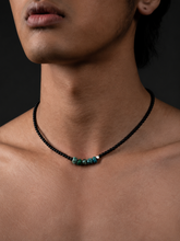 Tibetan Raw Turquoise & Black Agate Beaded Choker