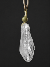 Tibetan Raw Clear Quartz Pendant Necklace Unisex