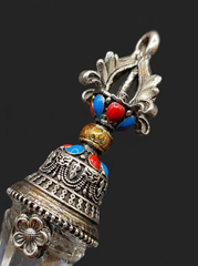 Tibetan Gesang Flower Clear Quartz Pendulum Necklace