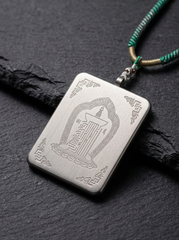 Tibetan Hand-Painted Green Tara Thangka Pendant Necklace