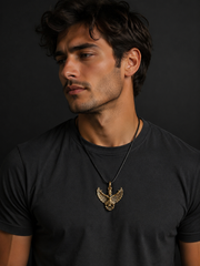 Vintage Tibetan Brass Garuda Pendant Necklace