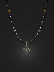 Vintage 925 Silver Crossed Vajra Tibetan Necklace