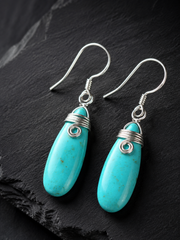 Handcrafted Tibetan Teardrop Silver Earrings