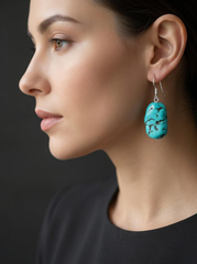 Handmade Tibetan Vintage Fine Silver Drop Earrings