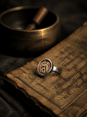 Vintage Tibetan Green Tara Seed Syllable Ring