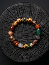 Tibetan Dzi Bead & Gemstone Spiritual Bracelet