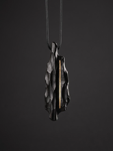 Tibetan Handcrafted Ebony & Copper Pendant Necklace