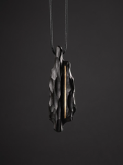 Tibetan Handcrafted Ebony & Copper Pendant Necklace