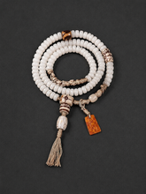Tibetan 108 White Bodhi Root Mala Bracelet