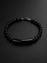 Tibetan Black Obsidian & Sterling Silver Bracelet