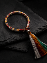Tibetan Handmade Mulberry Silk Braided Bracelet with 925 Silver