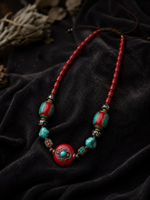 Handmade Tibetan Vintage Red Beaded Necklace