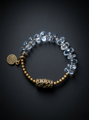 Tibetan Clear Quartz Bracelet - Minimalist Irregular Design