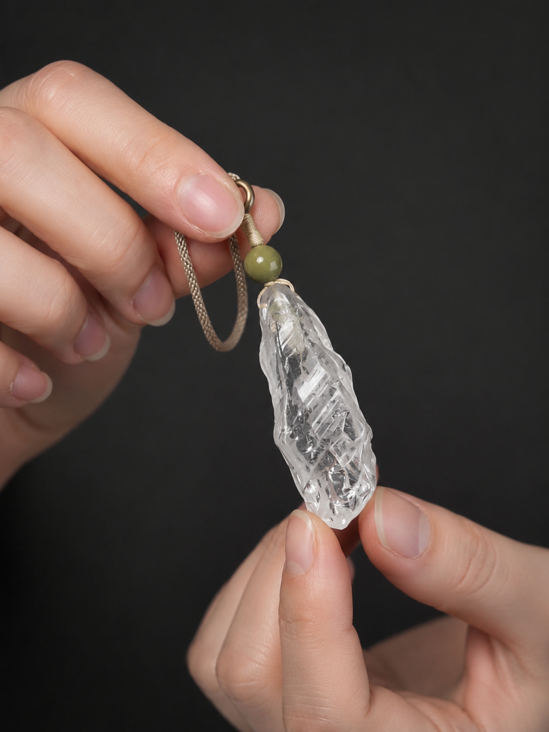 Tibetan Raw Clear Quartz Pendant Necklace Unisex