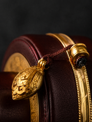 Large Tibetan Handheld Prayer Wheel - Leather & Brass