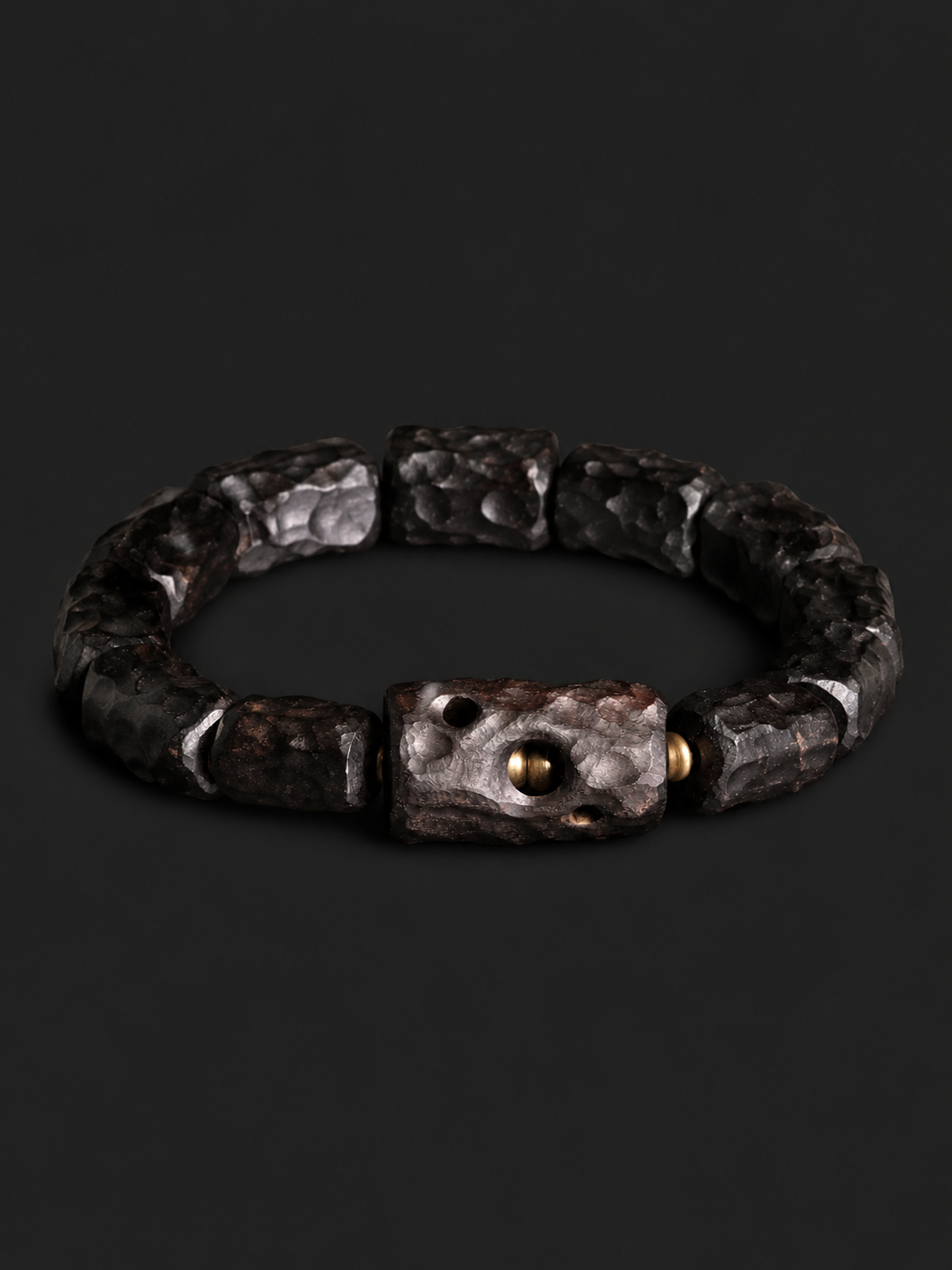 Hand-Carved Vintage Ebony Wood Tibetan Zen Bracelet