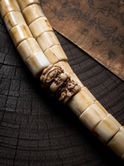 Handcrafted Tibetan Yak Bone & Antler 27-Bead Mala Bracelet