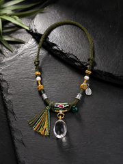 Handmade Tibetan Woven Necklace Cord with Universal Pendant Clasp