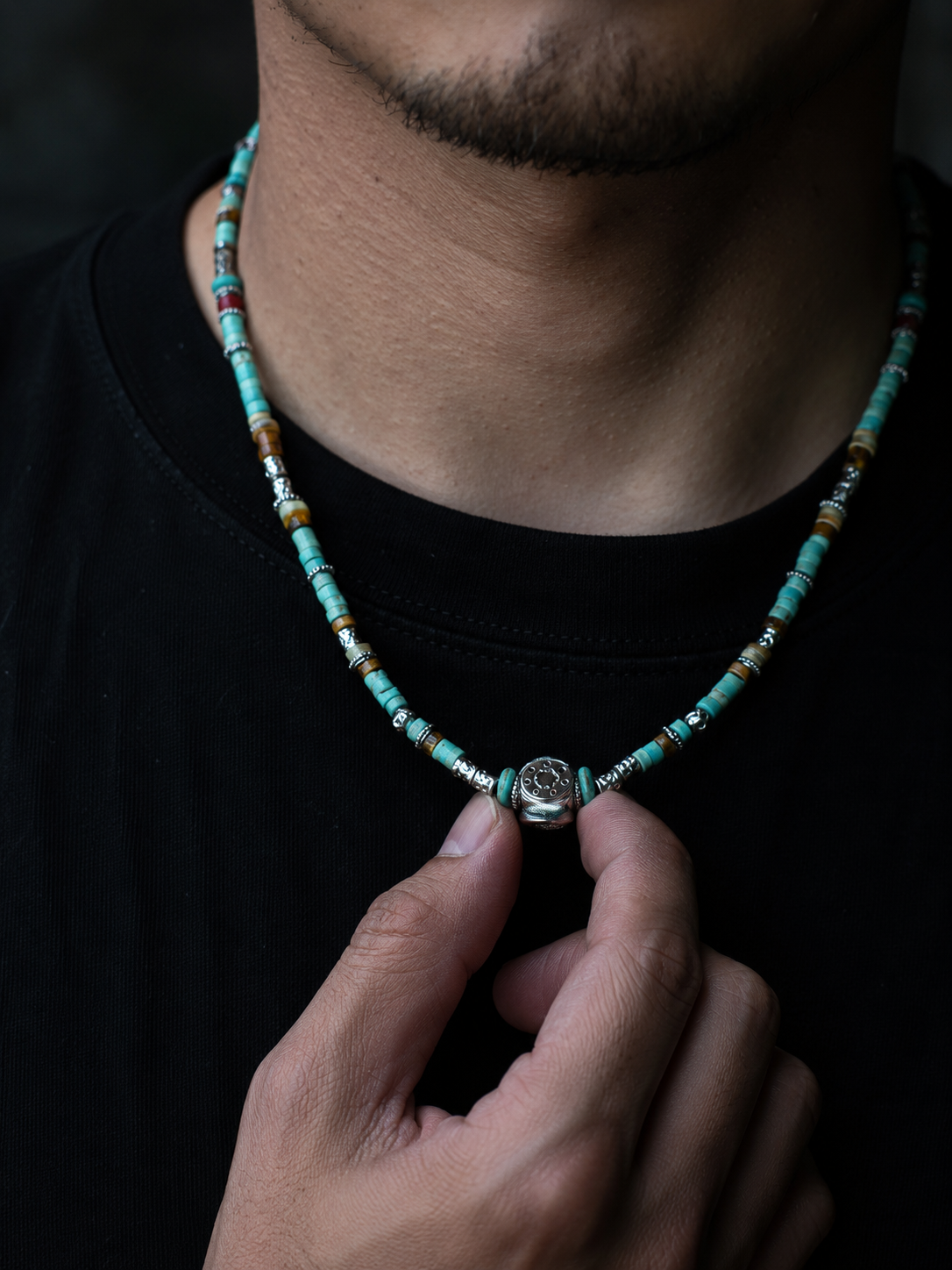 Minimalist Tibetan Handcrafted Beaded Necklace for Men