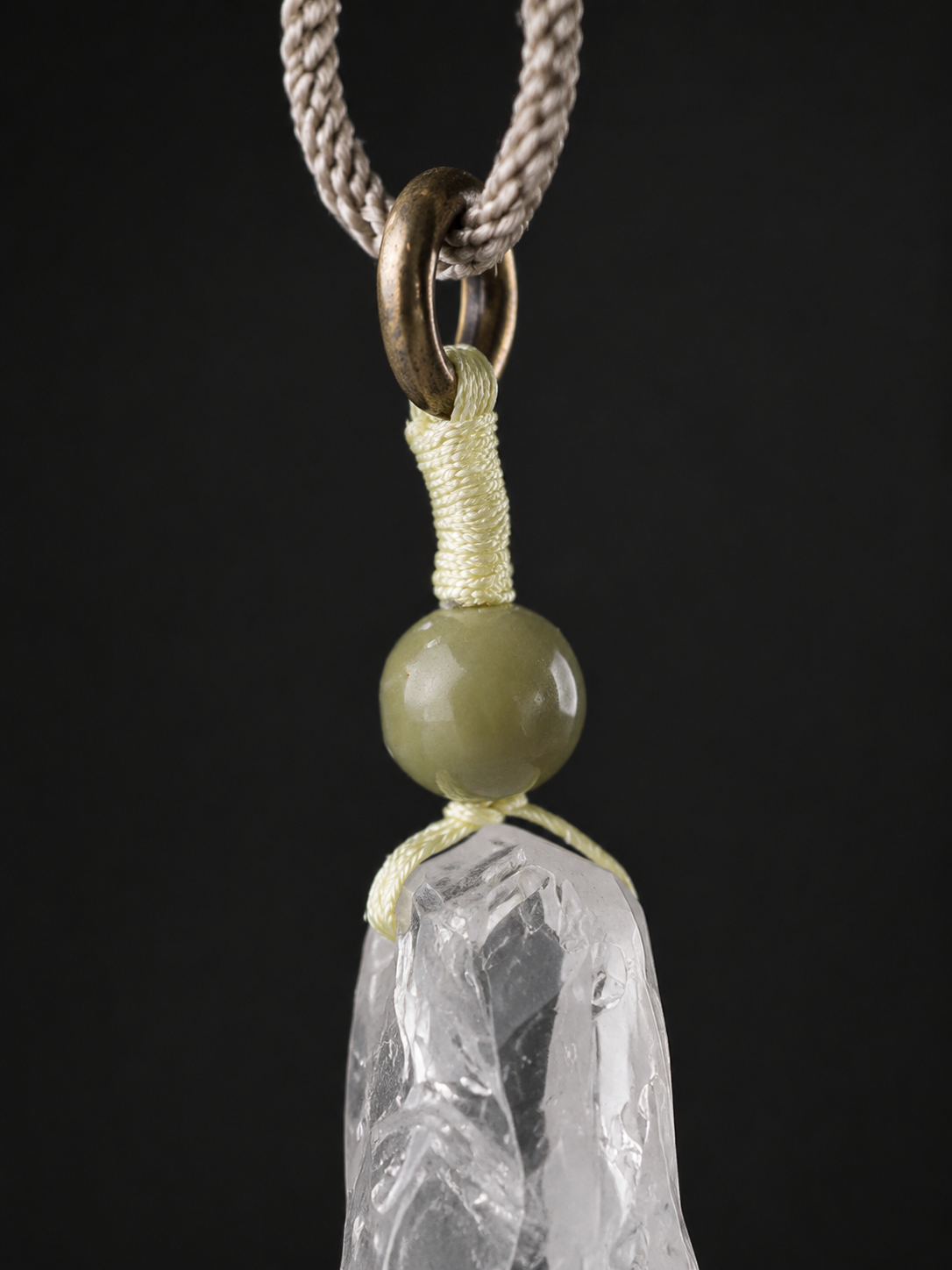 Tibetan Raw Clear Quartz Pendant Necklace Unisex