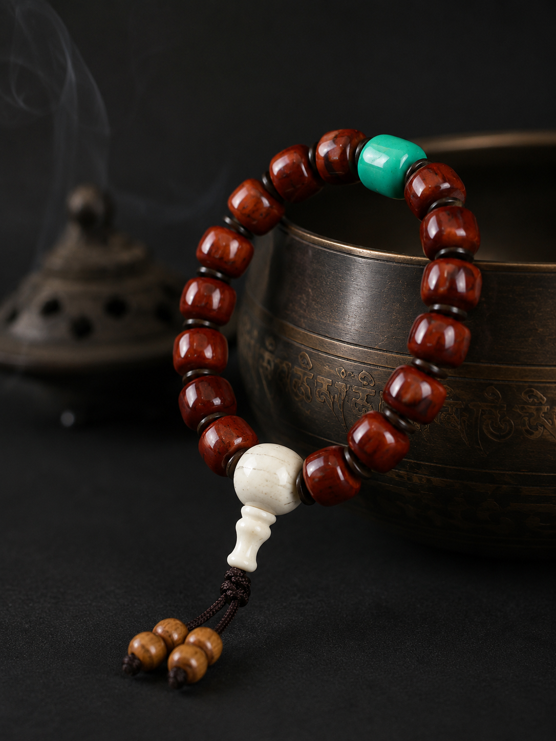Authentic Tibetan Vintage Yak Bone Mala Bracelet