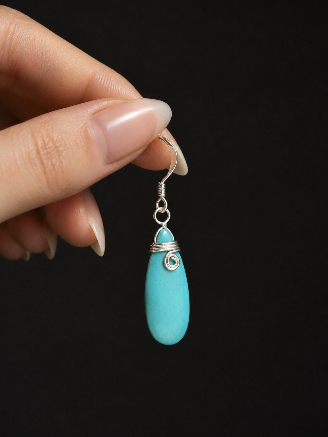 Handcrafted Tibetan Teardrop Silver Earrings