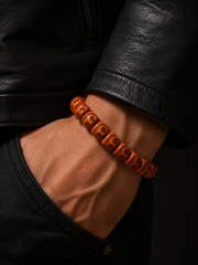 Handmade Tibetan Camel Bone Carved Skull Bracelet