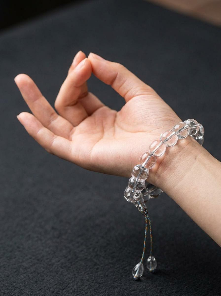 Tibetan Clear Quartz Meditation Mala Bracelet