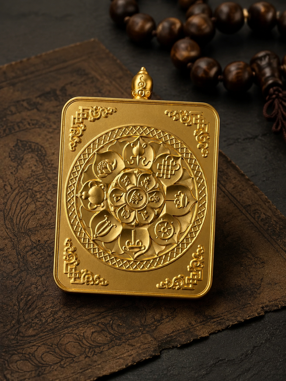 Hand-Painted Tibetan Buddha Eyes Thangka Pendant