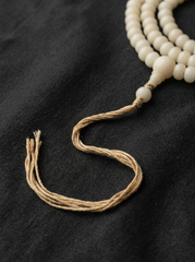 Tibetan White Jade Bodhi Root 108 Mala Beads