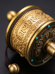 Authentic Tibetan Brass Handheld Prayer Wheel