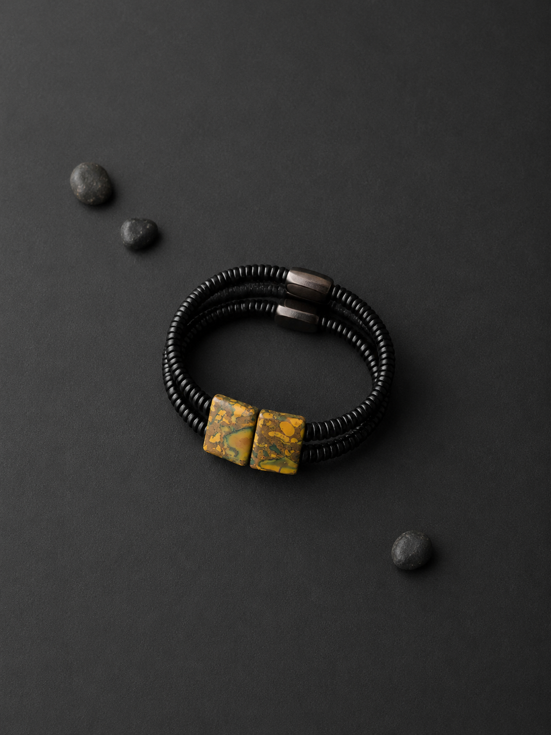 Vintage Tibetan Agate Stone Double Wrap Bracelet