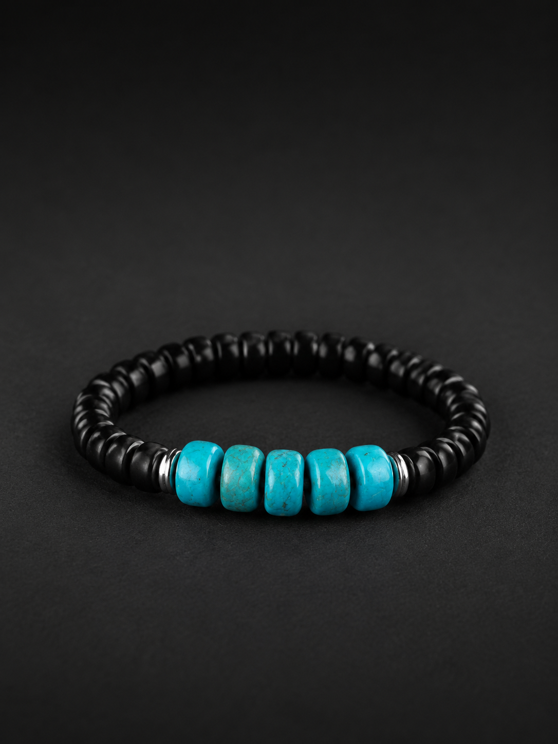 Vintage Tibetan Turquoise & Coconut Shell Bracelet