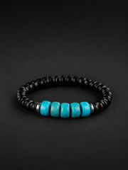Vintage Tibetan Turquoise & Coconut Shell Bracelet