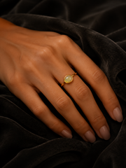 Vintage Oval Opal Ring - Gold Plated 925 Silver