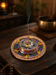 Tibetan Mandala Enamel Incense Holder Tray