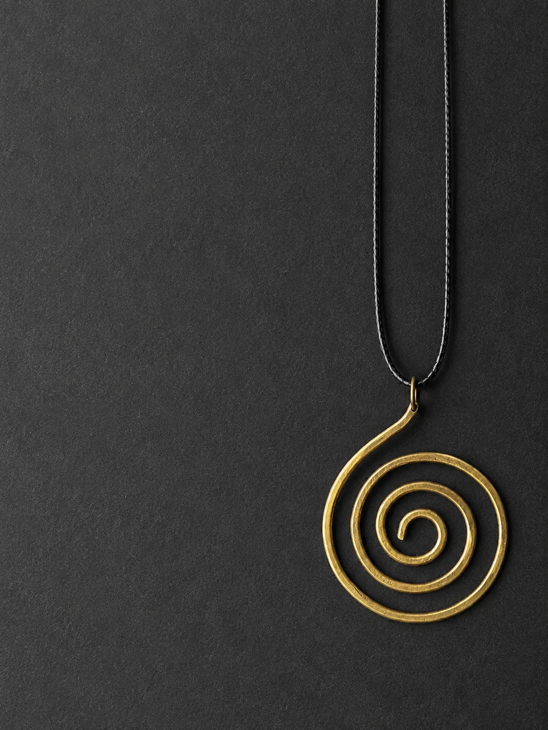 Handmade Brass Spiral Pendant Minimalist Zen Necklace