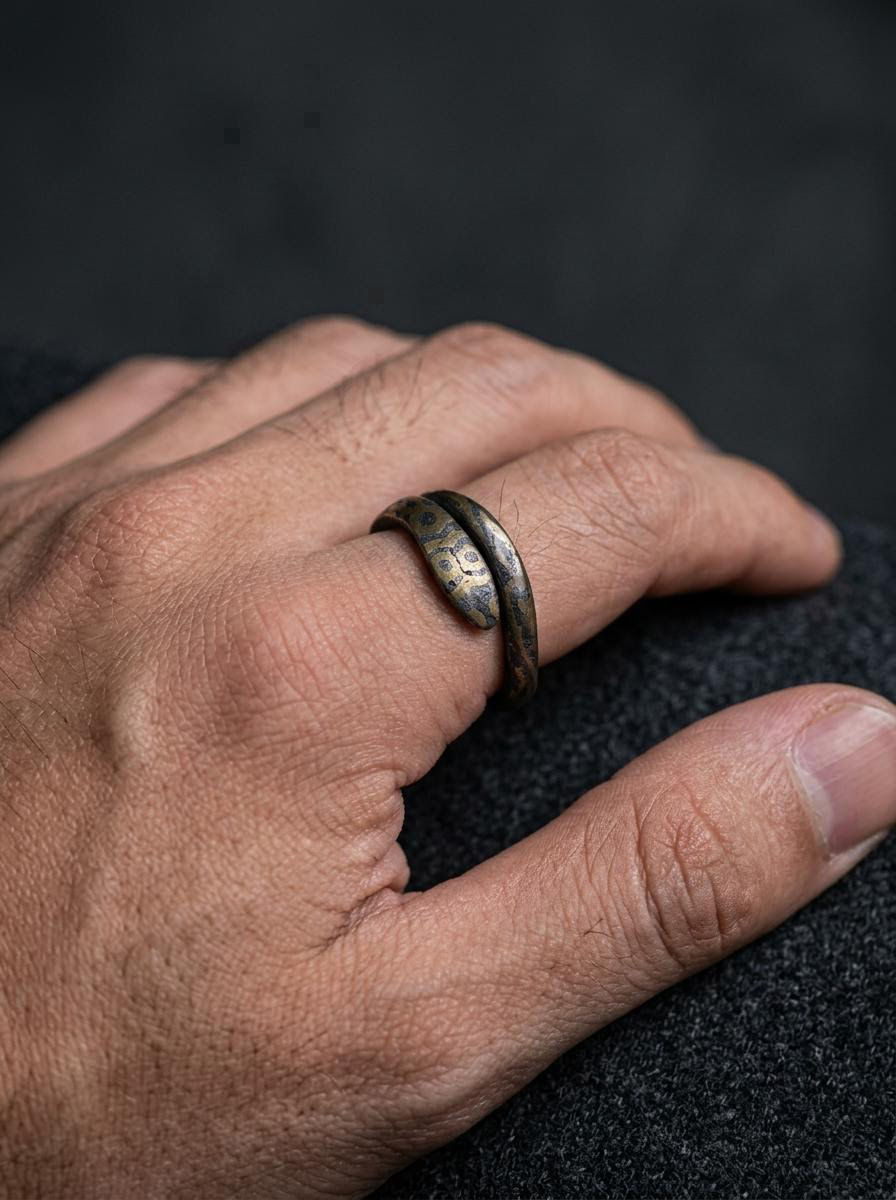 Vintage Tibetan Snake Thumb Ring - Adjustable