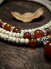 Authentic Tibetan Bodhi Seed & Agate Bracelet