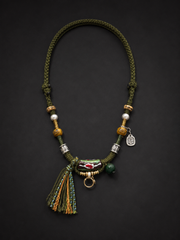Handmade Tibetan Woven Necklace Cord with Universal Pendant Clasp