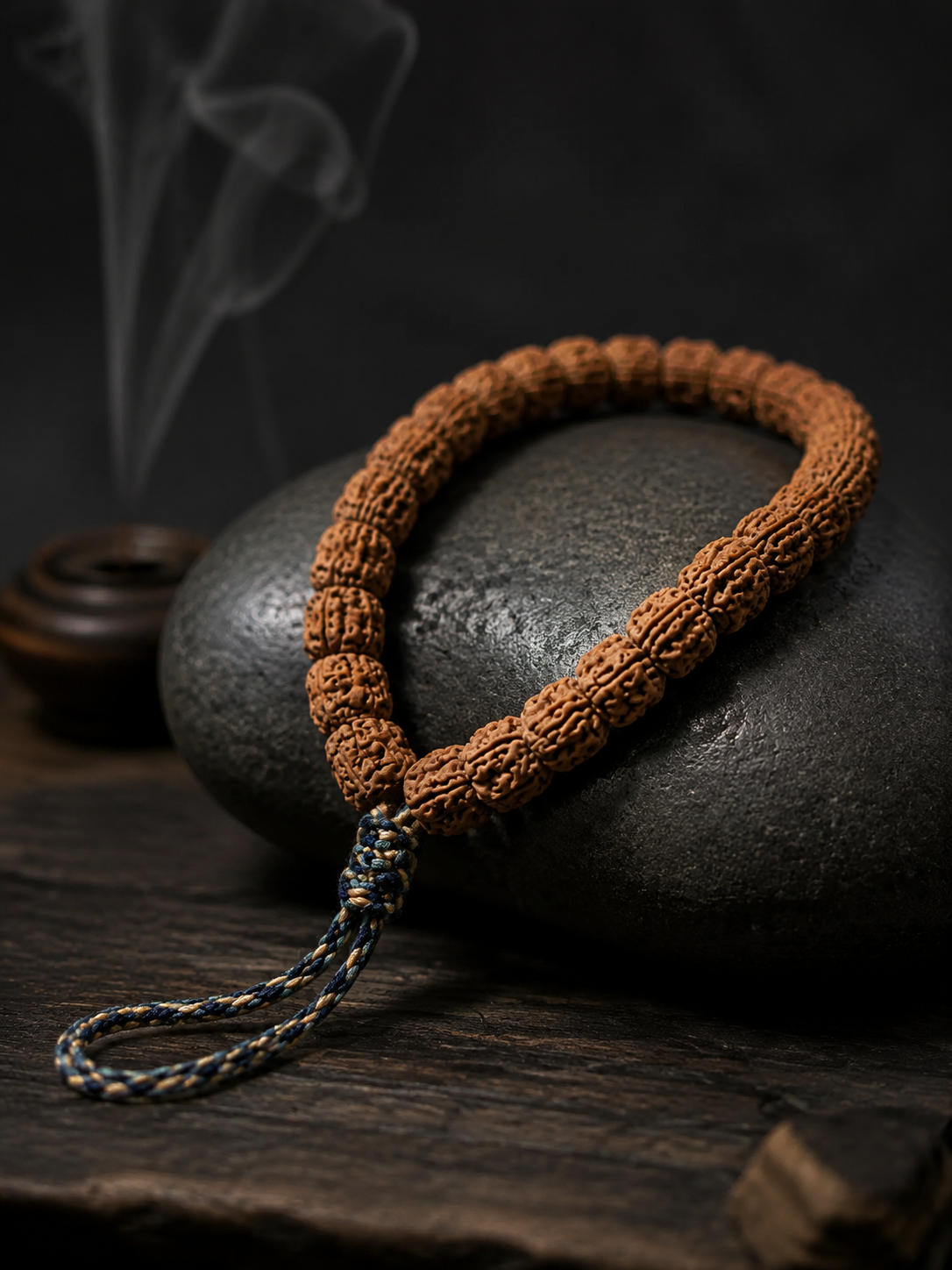 Tibetan Rudraksha 36-Bead Meditation Mala Bracelet