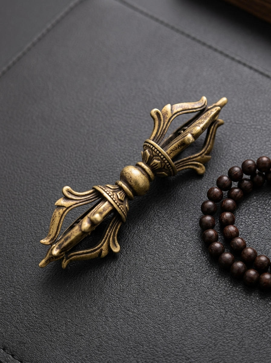 Authentic Tibetan Pure Brass 5-Pronged Vajra Dorje