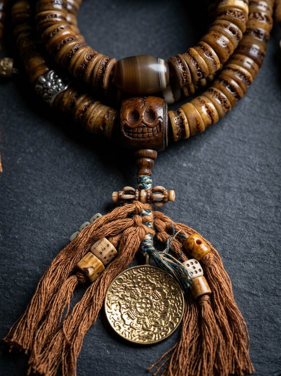 Authentic Tibetan Vintage Yak Bone 108 Mala Beads