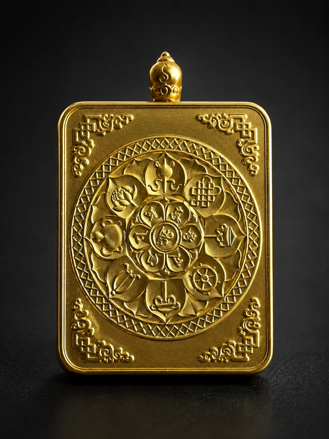 Hand-Painted Tibetan Buddha Eyes Thangka Pendant