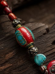 Handmade Tibetan Vintage Red Beaded Necklace
