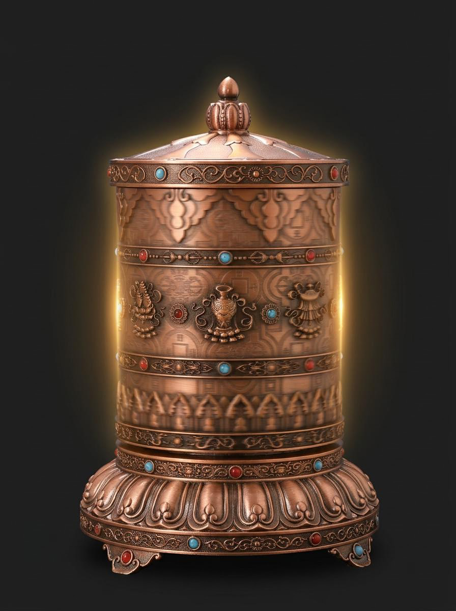Electric Tibetan Prayer Wheel for Home & Desk
