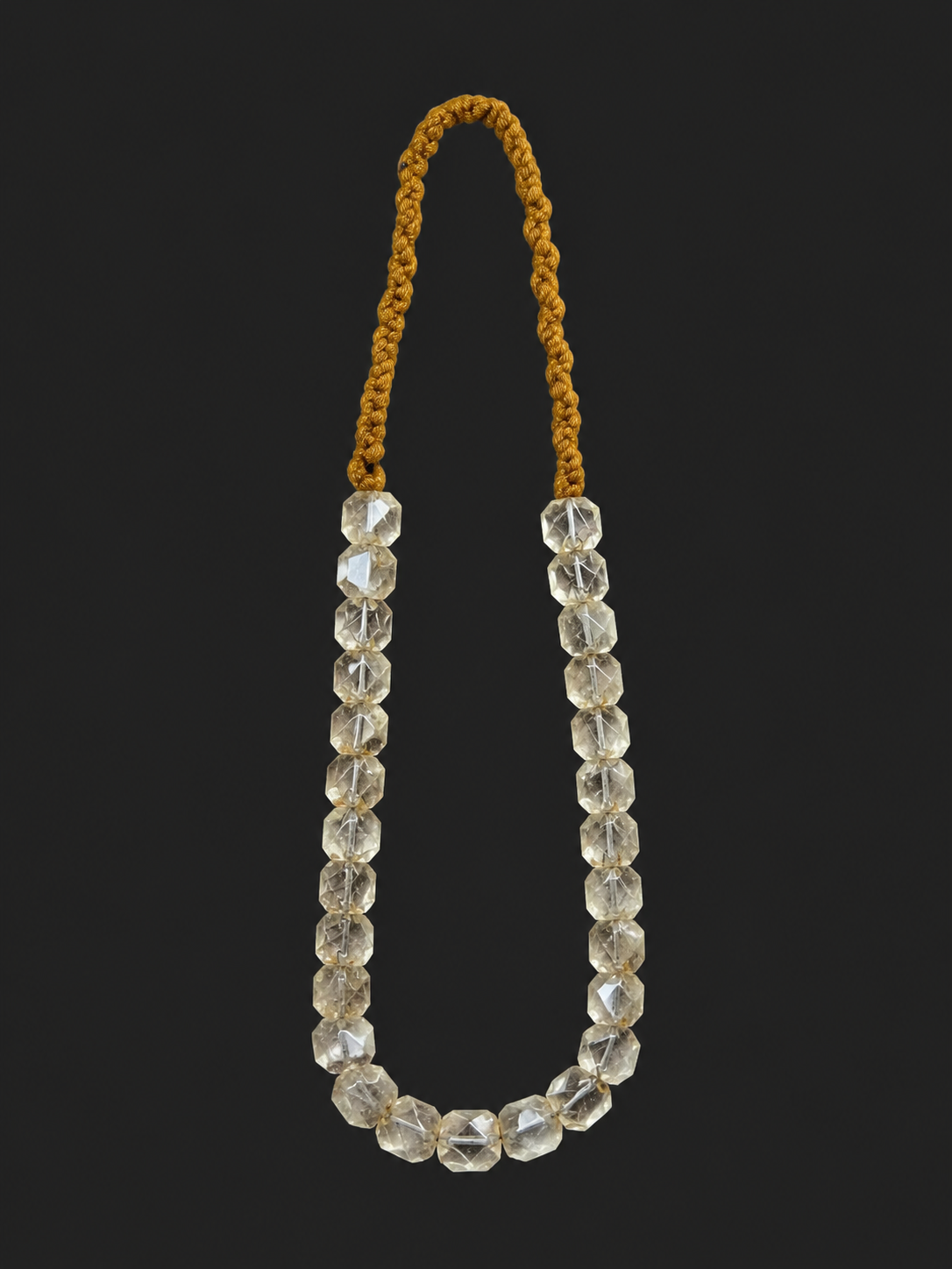 Vintage Faceted Clear Quartz Tibetan Necklace