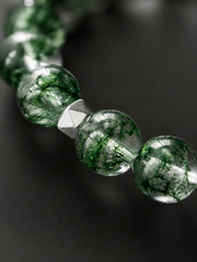 Unisex Green Phantom Quartz & 925 Silver Bracelet