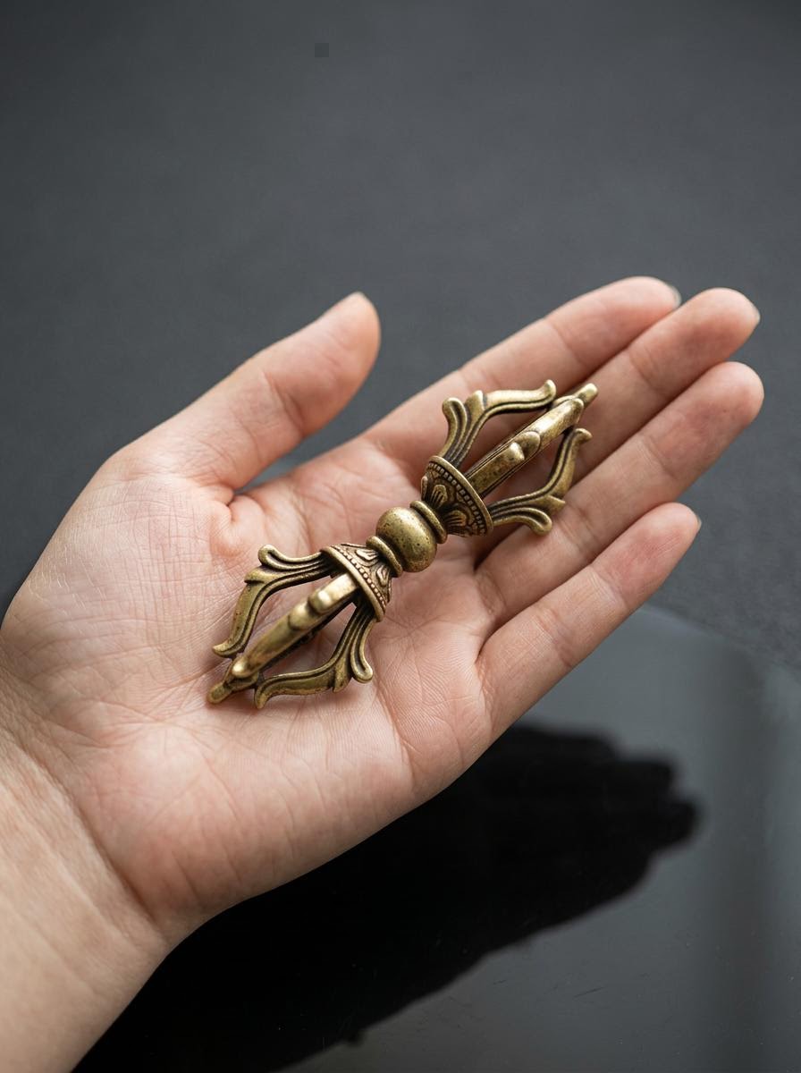 Authentic Tibetan Pure Brass 5-Pronged Vajra Dorje