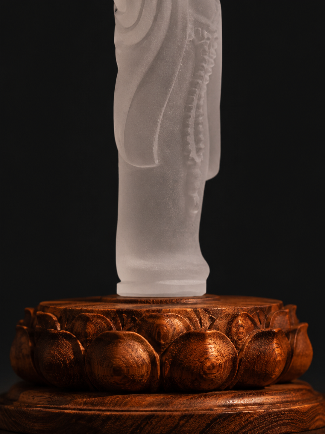 Tibetan Clear Quartz Faceless Buddha & Lotus Base